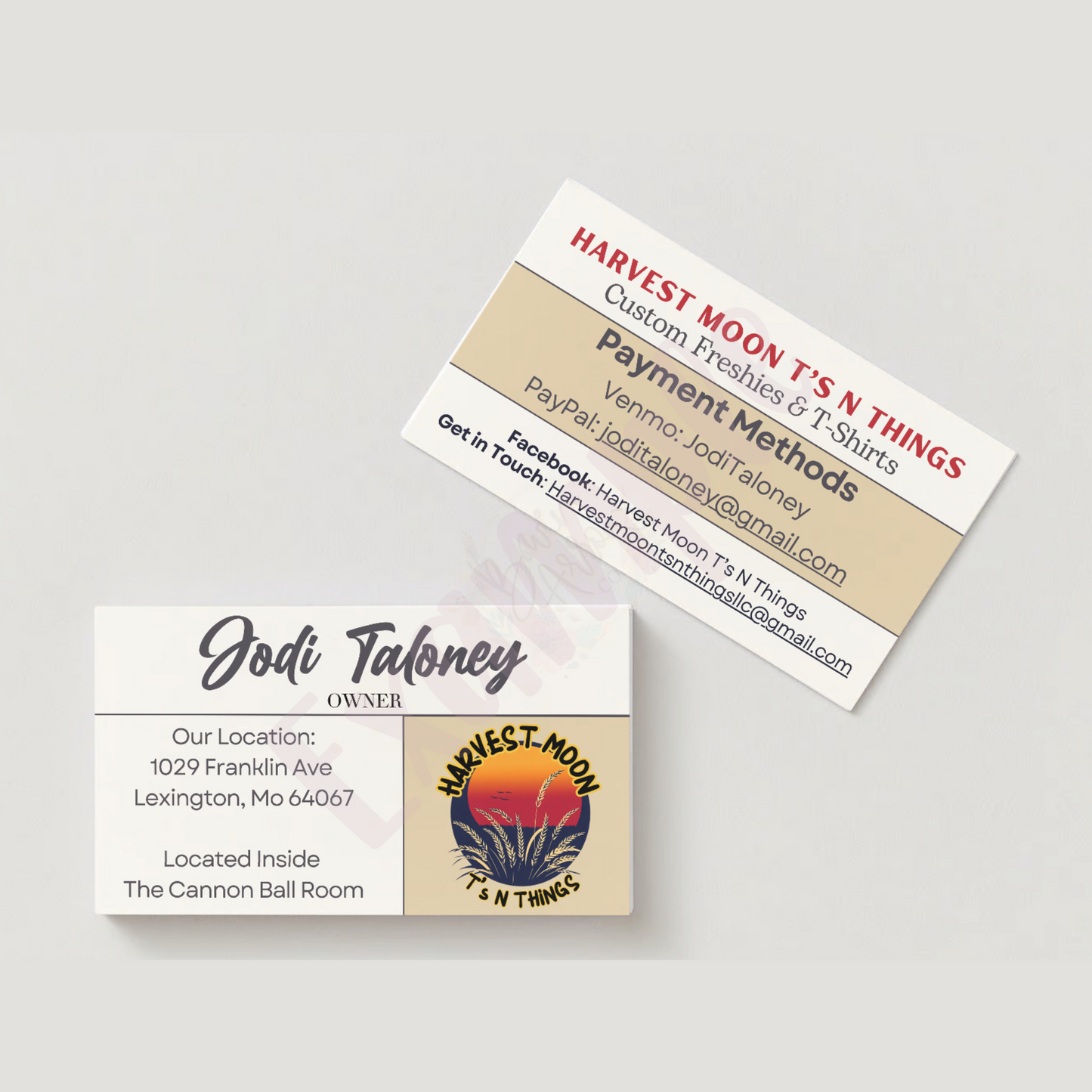 {Customized} 2x3.5” Business Cards / Care Instruction Cards