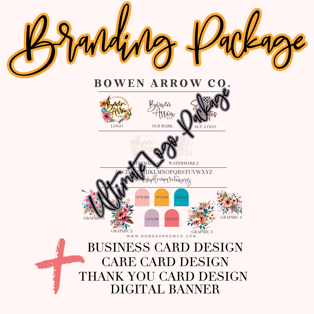 Branding Package (Ultimate + Business Card Design, Thank You Card Design, Digital Banner, & Care Card Design)