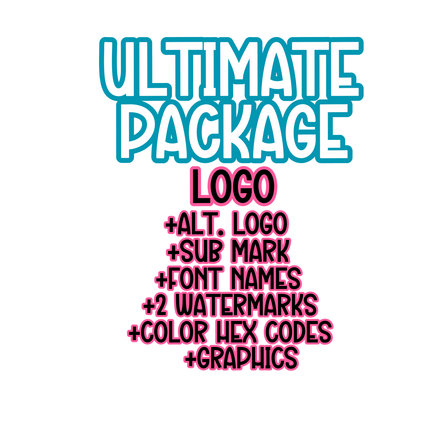 Logo Design, Alternate Logo, Sub Mark, 2 Watermarks, Fonts, Color Hex Codes, Graphics (if available)