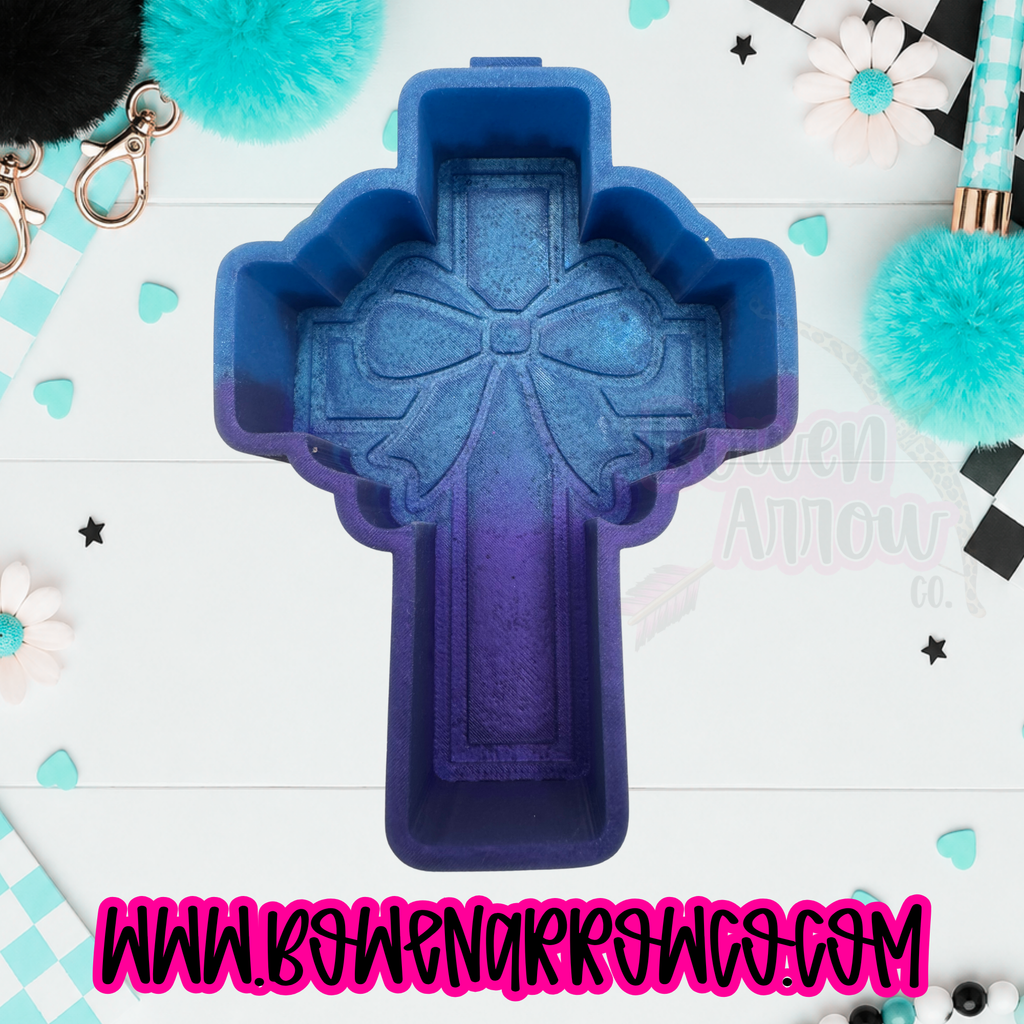 Cross w/Bow {Silicone Mold}