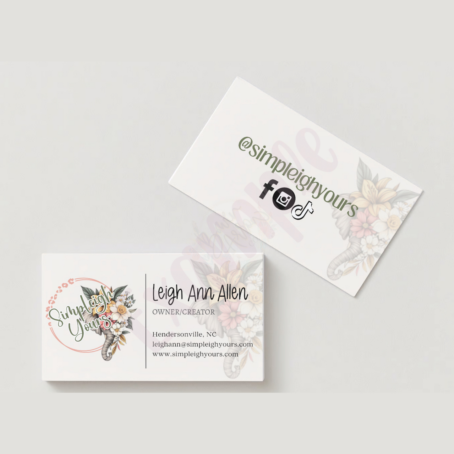 {Customized} 2x3.5” Business Cards / Care Instruction Cards