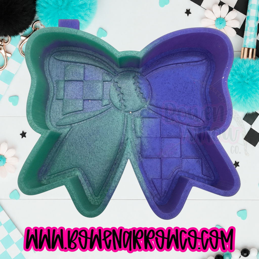Baseball/Softball Checker Bow {Silicone Mold}