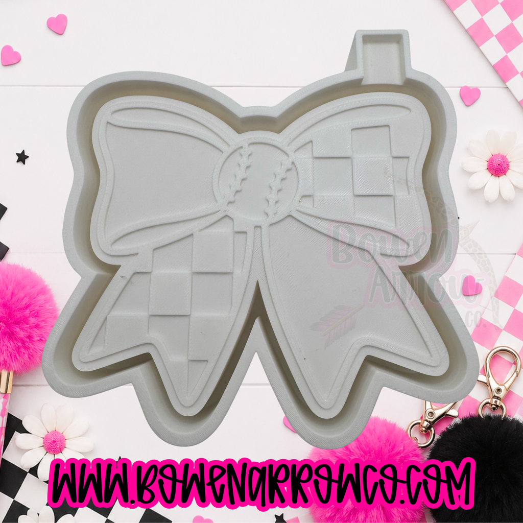 Baseball/Softball Checker Bow {Silicone Mold}