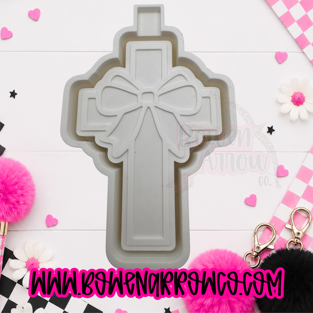 Cross w/Bow {Silicone Mold}