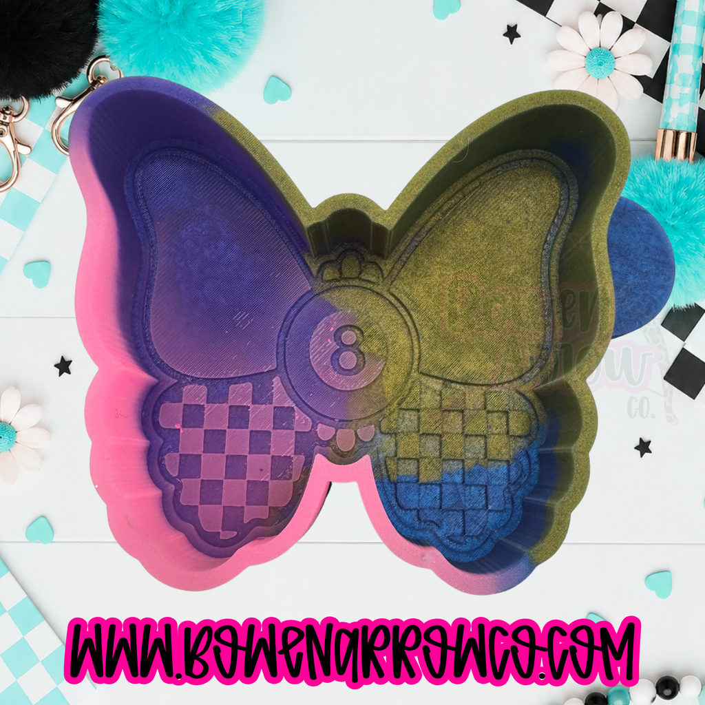 8 Ball/Checker Butterfly {Silicone Mold}