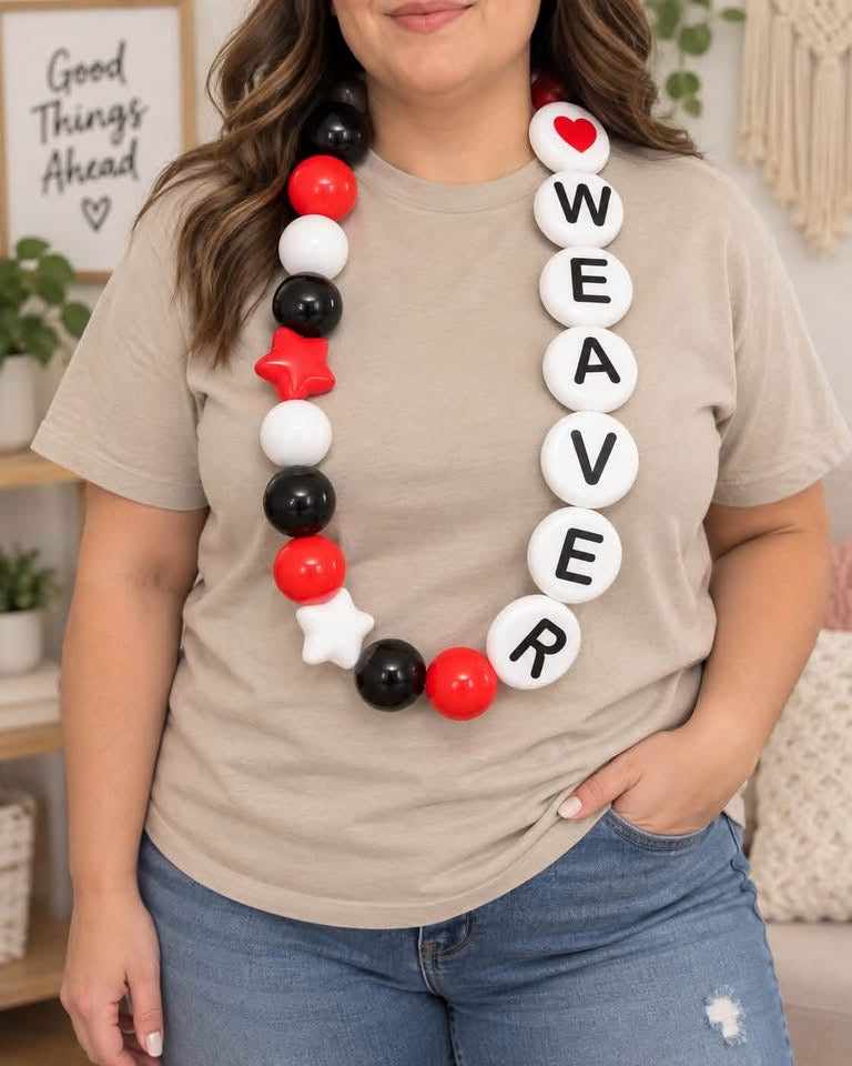 Oversized Spirit Necklace - Red, Black, & White