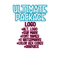 Logo Design, Alternate Logo, Sub Mark, 2 Watermarks, Fonts, Color Hex Codes, Graphics (if available)